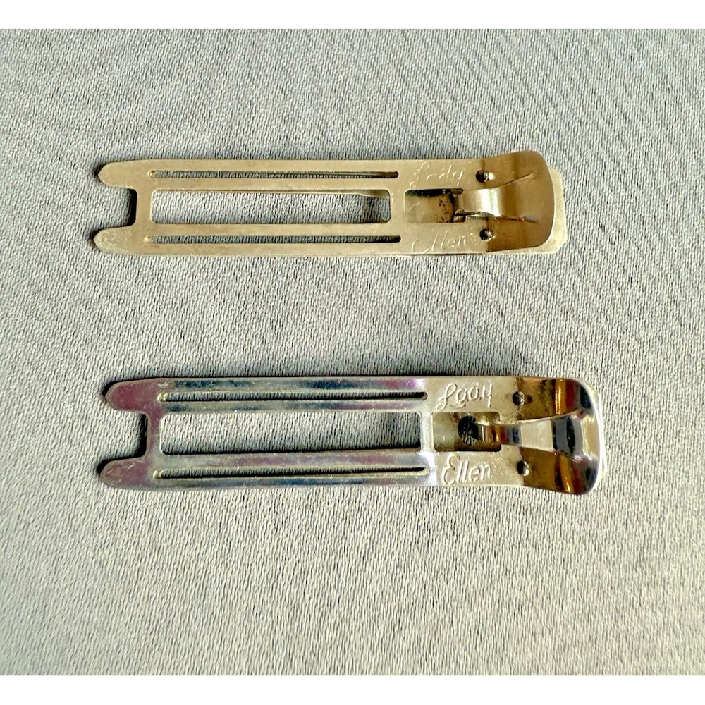 (2) Lady Ellen Goody 1960s Vintage Hollywood Double Pronged Hair Klippies 2 in‎